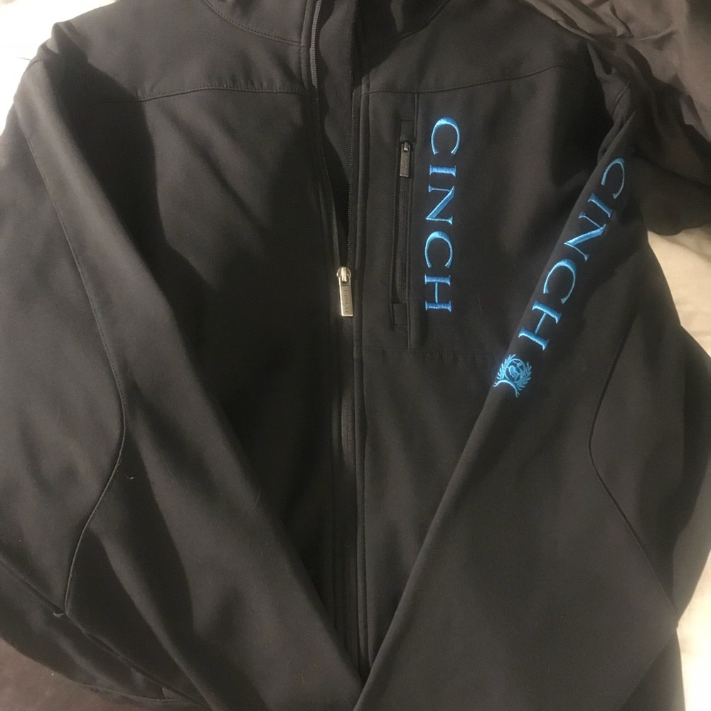 Light blue cinch jacket / windbreaker